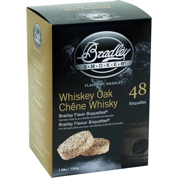 Bradley Whiskey Eiche Bisquetten, 48 Stück, Räucherholz 1 Bradley Whiskey Eiche Bisquetten, 48 Stück, Räucherholz